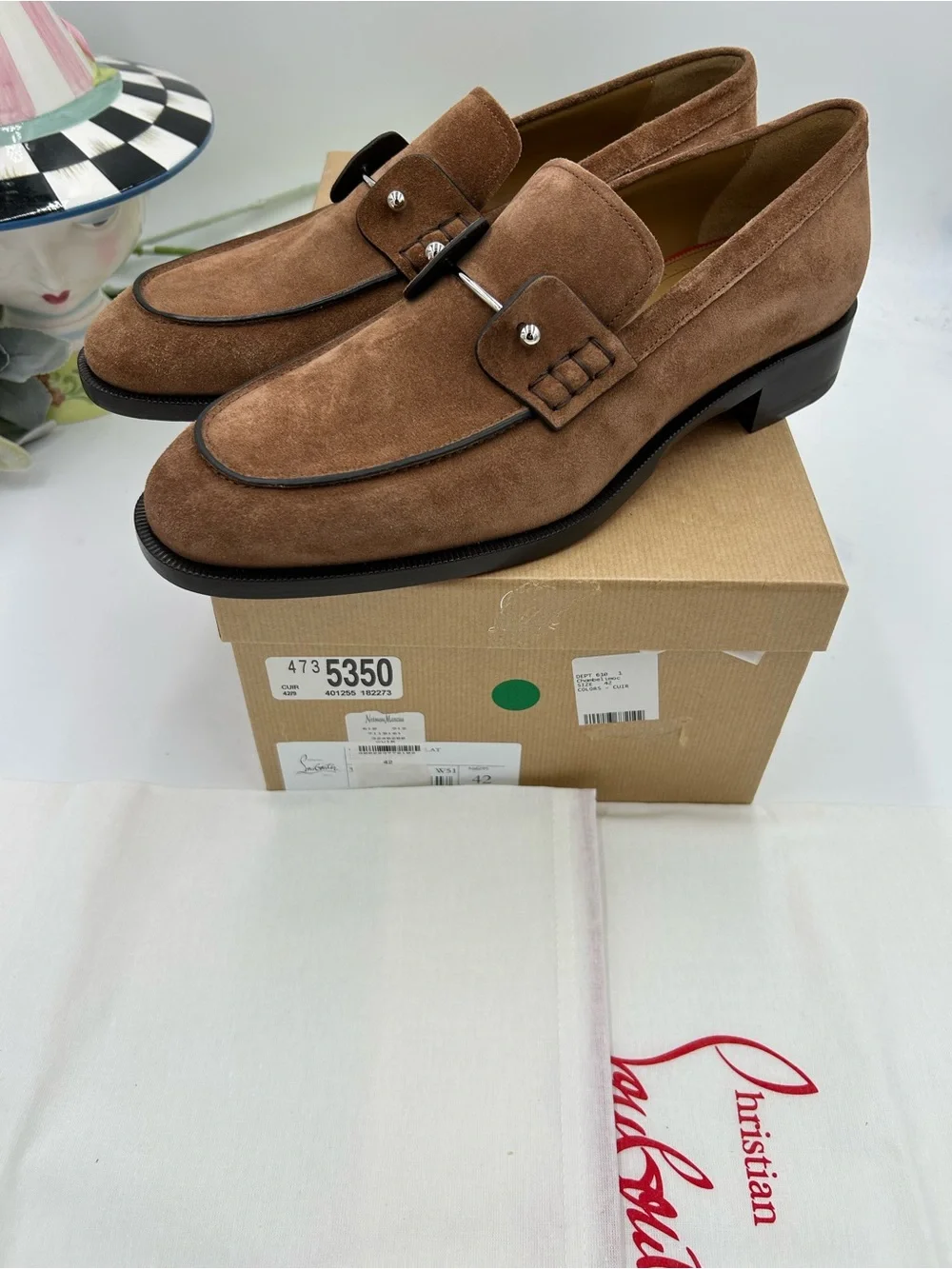 Men's Christian Louboutin CHAMBELIMOC loafers size 42 made in Italy